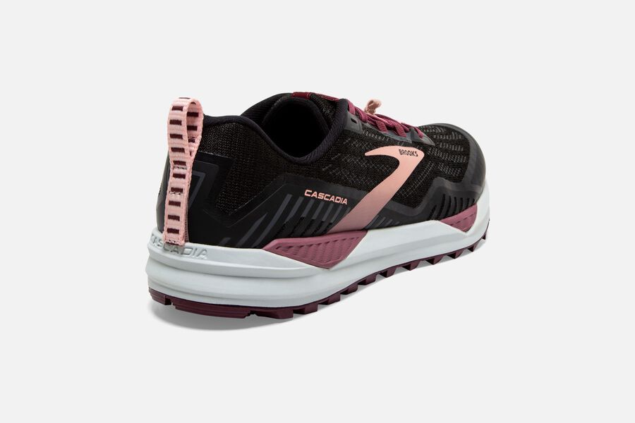 Cascadia 15 Trail Brooks Running Shoes NZ Womens - Black/Pink - LXFGAC-631